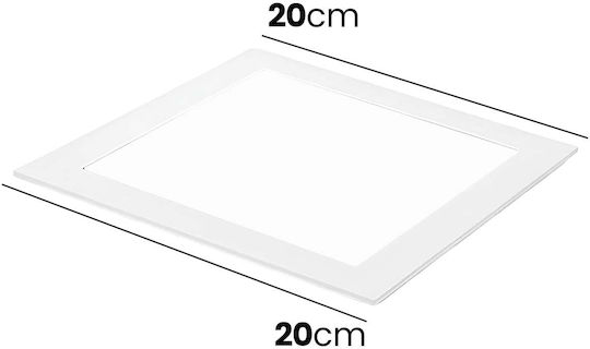 Avizar Quadratisches LED-Panel 18W 20x20cm Eingebaut Deckenmontage Modernes Design Weiß
