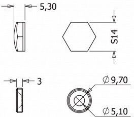 Metalor Тапа Винтова Метална с Диаметър M14 и Дължина 14mm