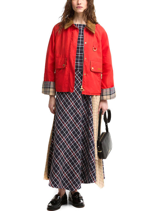 Short Women's Jacket for Winter Red