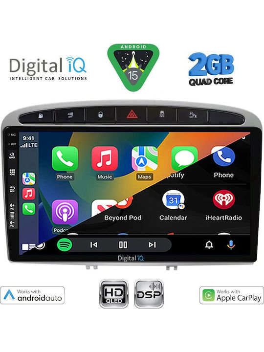 Digital IQ Car Audio System for Peugeot 308 / RCZ 2007-2012 (Bluetooth/USB/WiFi/GPS/Apple CarPlay/Android Auto) with 9" Touch Screen