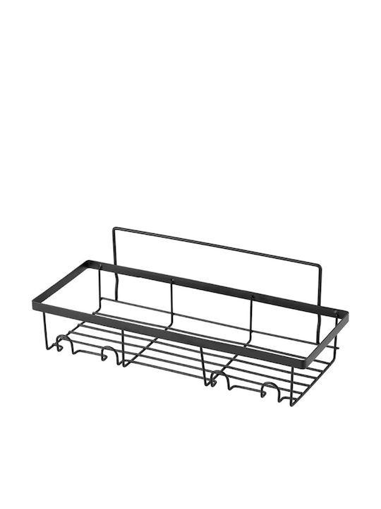 Verk Group Επιτοίχια Ραφιέρα Μπάνιου Μεταλλική 32x14x6cm Μαύρη