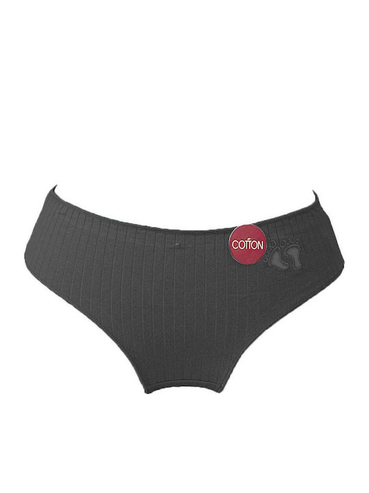 Baumwoll Damen-Slip Schwarz 0787-Schwarz-L