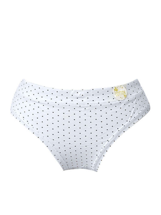 Baumwoll Damen-Slip Weiß 1628-Weiß-L