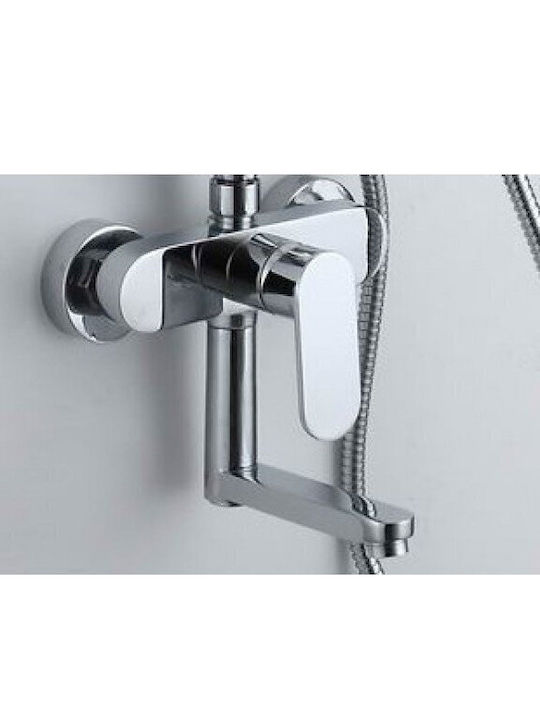 Inter Ceramic Adjustable Shower Column with Mixer Gray