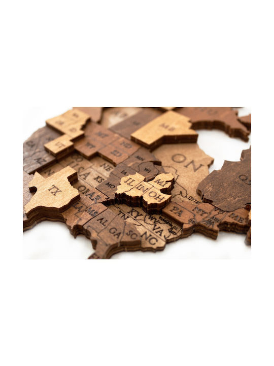 Ewa 3D Wall Decor World Wooden 100x55cm