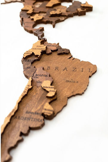 Ewa 3D Διακοσμητικό Τοίχου World από Ξύλο 100x55cm