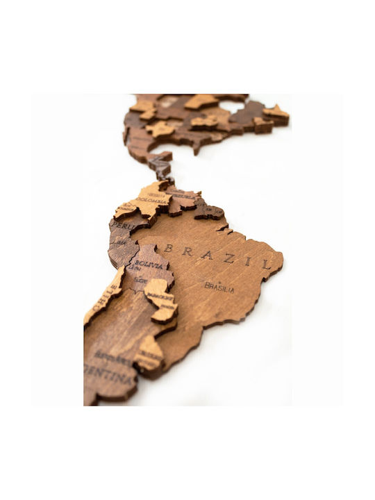 Ewa 3D Wall Decor World Wooden 100x55cm