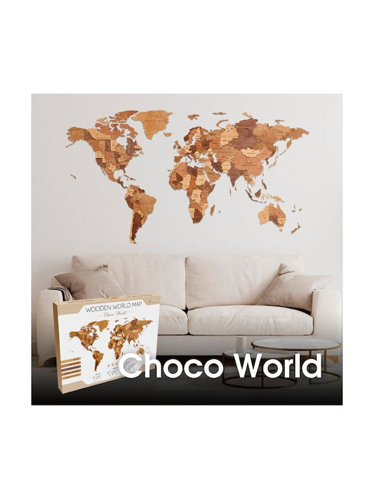 Ewa 3D Wall Decor World Wooden 100x55cm