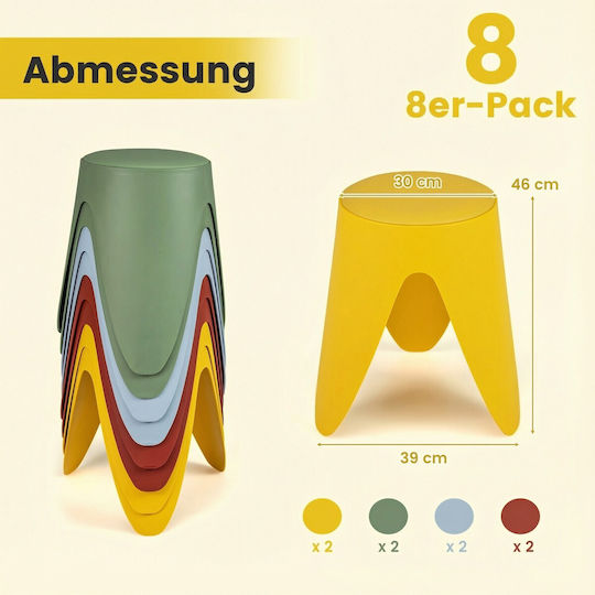 Living Room Stools with Storage Space Plastic Multicolour 39x46x39cm