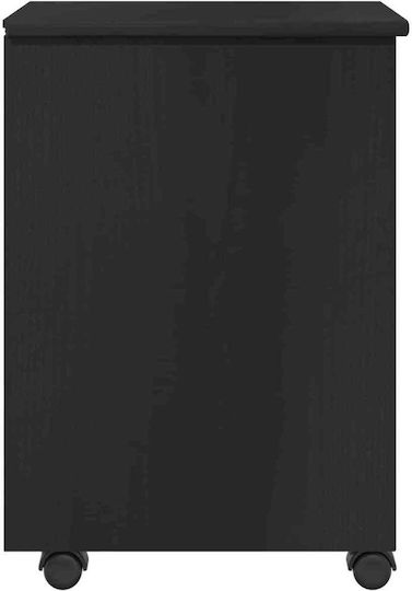 Bedside Table Made of Solid Black Wood 34x39x56cm