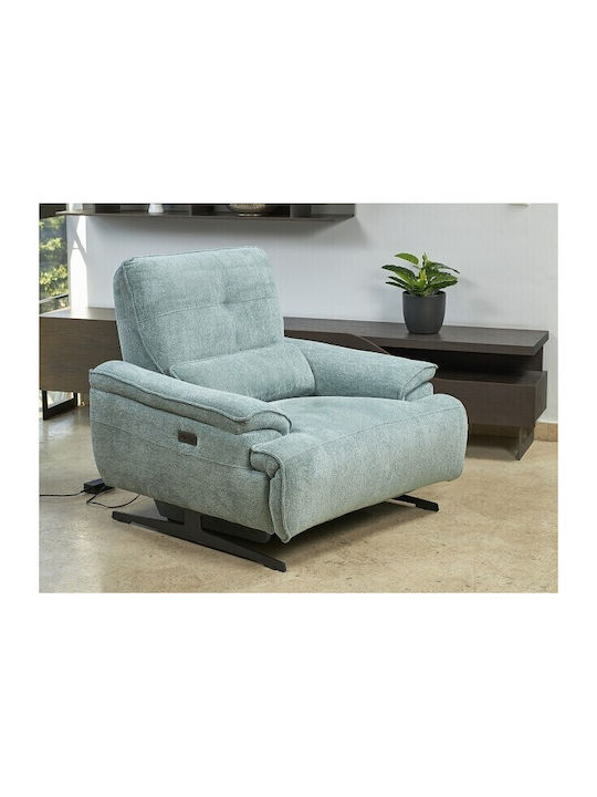 Sylia Πολυθρόνα Relax με Υποπόδιο Blue 110x105x100cm