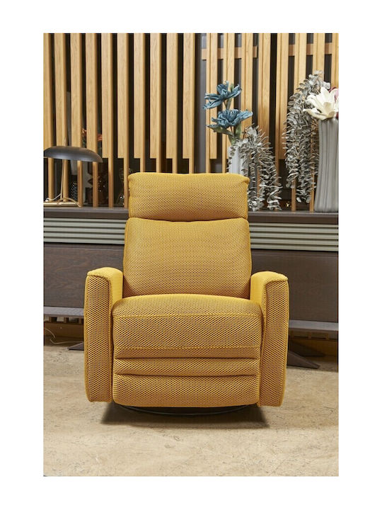 Kare Relax Armchair with Footstool Yellow 170x50x40cm