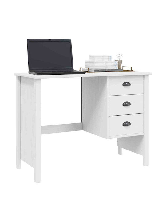 Schreibtisch Aus Massivholz Weiß 100x45x74cm