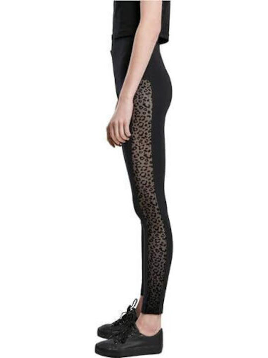 Frauen Lang Leggings Hochgeschnitten Schwarz
