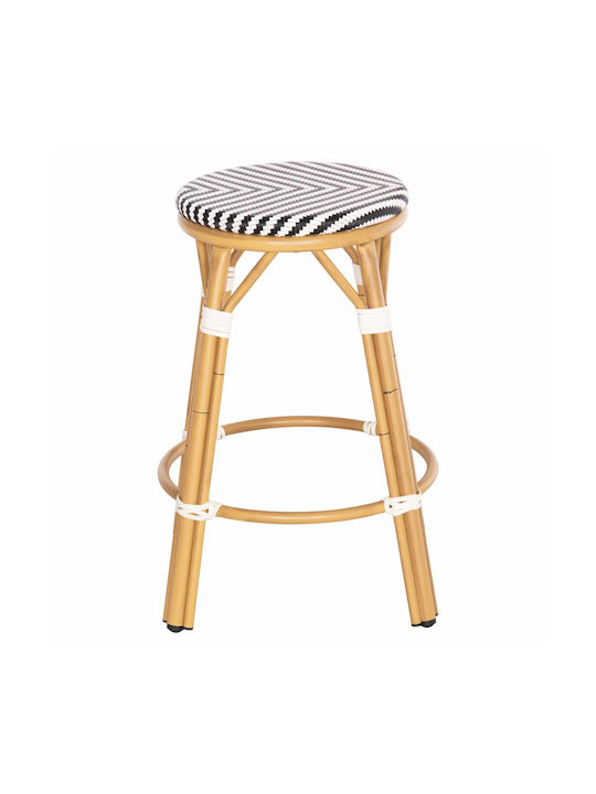 Bar Garden Stool for Outdoor Space made of Aluminum Black