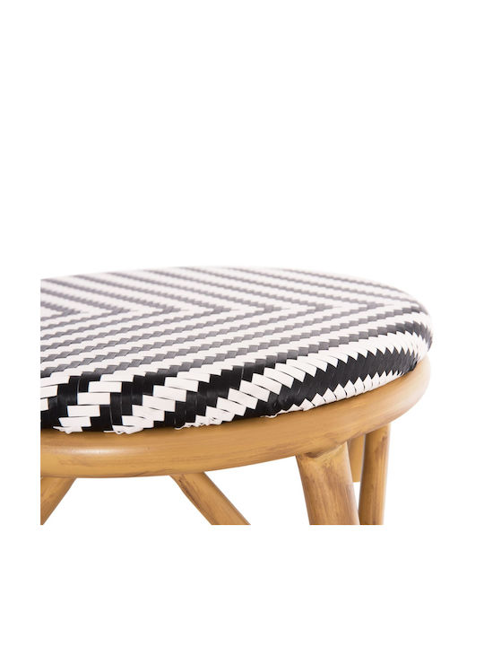 Bar Garden Stool for Outdoor Space made of Aluminum Black