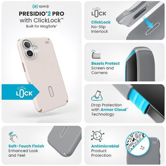 Speck Presidio2 Back Cover Πλαστικό Μπεζ (iPhone 16)
