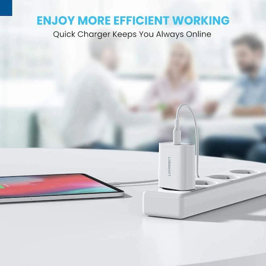Ugreen Φορτιστής Χωρίς Καλώδιο με Θύρα USB-C 20W Power Delivery Λευκός (CD137)