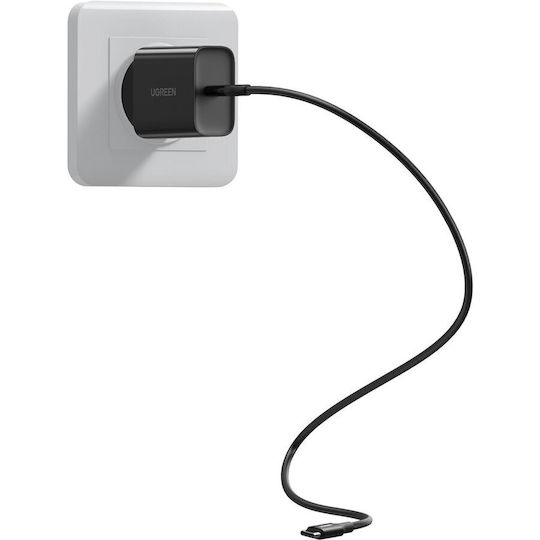 Ugreen Charger Without Cable with USB-C Port 18W Power Delivery Blacks (CD137)