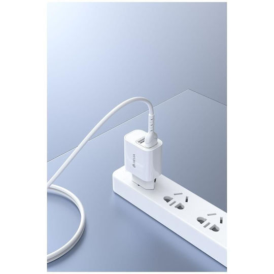 Devia Charger With 2 USB-A Output Ports And Lightning Cable 12W White RLC-342