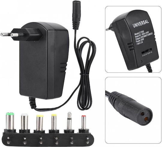 Tw668 Universal Charger Power Adapter Adjustable Voltage 3v-12v 3.1a 30w & 6 Different Plugs
