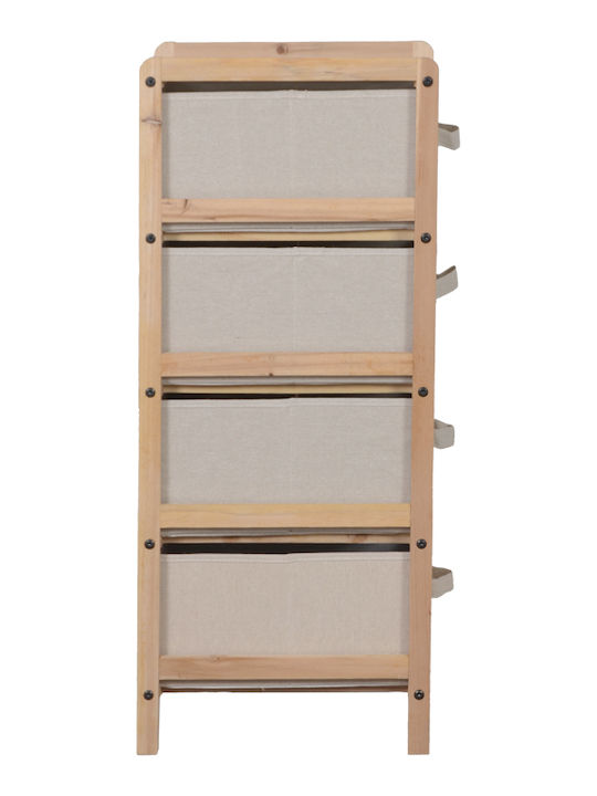 Pakketo Wolen Επιδαπέδια Ραφιέρα Μπάνιου Ξύλινη 34.5x36.5x86cm Μπεζ