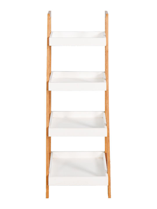 Pakketo Leby Floor Bathroom Shelf Wooden 35x34x98cm White