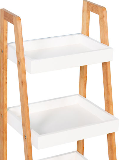 Pakketo Leby Boden Badezimmerregal Hölzernes 35x34x98cm Weiße