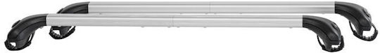 Menabo Folding Aluminum Car Roof Bars Ariete 815-1195 Cm Silver Color Renault Clio Iii Sporter 5 Doors 2007>2012 Raised Rails 55 Cm Max-2 Pieces 12050/mb Mp.12050/mb-202