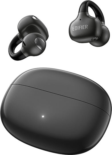 Edifier Comfo Q Open Ear Bluetooth Handsfree Ακουστικά με Αντοχή στον Ιδρώτα και Θήκη Φόρτισης Μαύρα