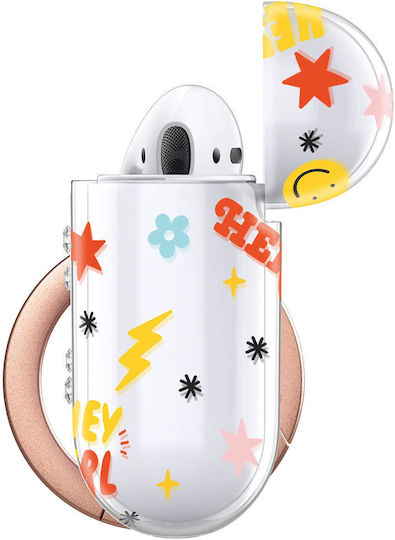 KeyBudz Elevate x Swarovski Girlgang Case Silicone with Hook in Multicolour color for Apple AirPods 1 / AirPods 2