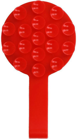 Silicone Suction Non-slip Mobile Stand in Red color