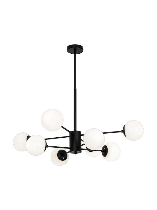 Viokef Anouk Hängelampe Schwarz Kugel für 8 Lampen G9 90x80x80cm.