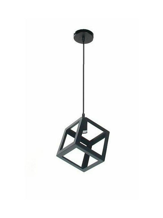 Hängelampe Schwarz mit Fassung E27 22.5x22.5x120cm.