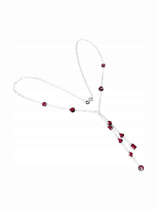 925 Silver Beautiful Delicate Necklace Natural Rhodolite Garnets