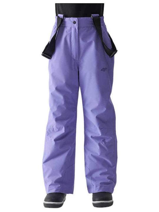 4F 4FJWAW24TFTRF659-51S Kids Dungarees for Ski & Snowboard Purple