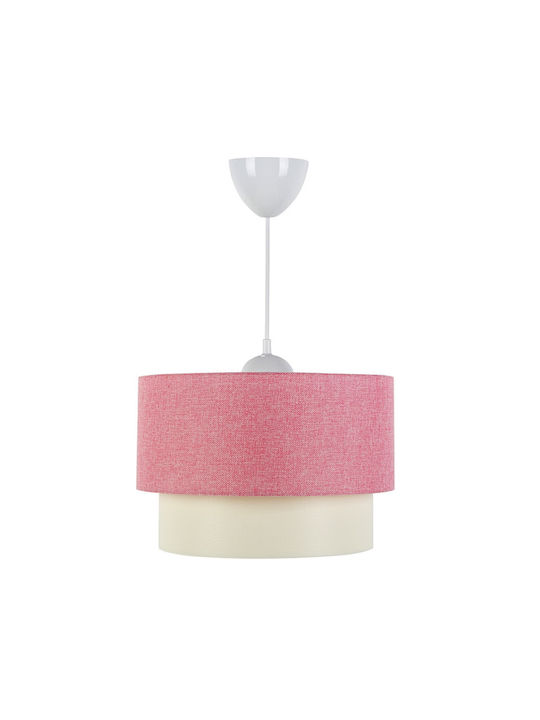Megapap Whitehous Pendant Light Pink with Socket E27 30x20x55cm