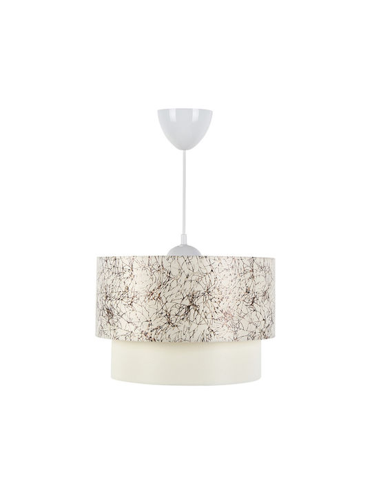 Megapap Whitehouse Pendant Light White with Socket E27 30x20x55cm