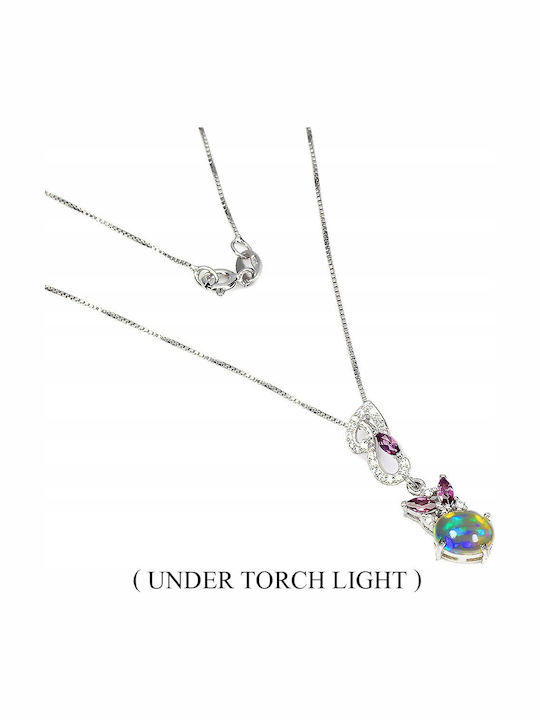 Silver Necklace Fire Opal Garnets Delicate Silver Necklace Fire Opal Garnets Delicate