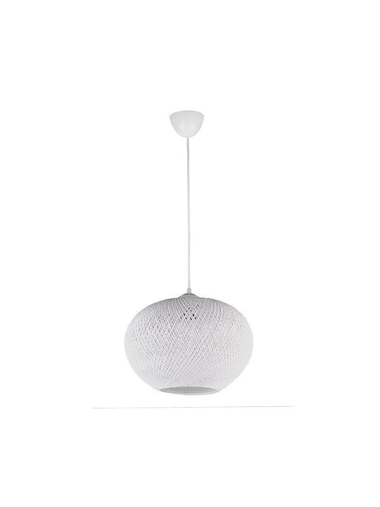 Megapap Visca Pendant Light White Ball with Socket E27 35x35x75cm