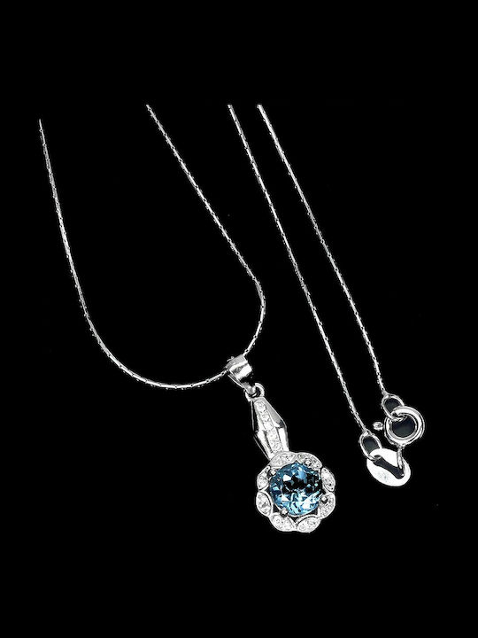 925 Silver Necklace London Blue Topaz Zirconia11 925 Silver Necklace London Blue Topaz Zirconia11