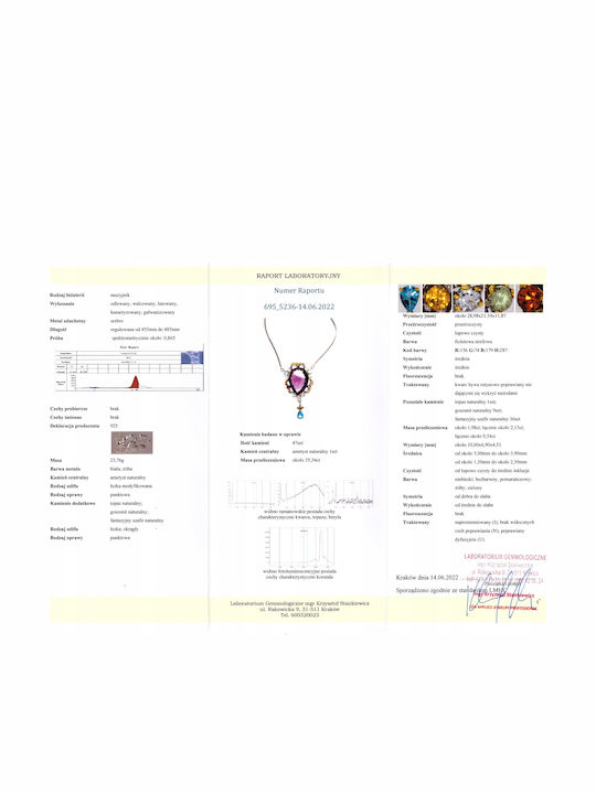 Colier Natural Cu Ametist 35.34ct Frumos Certificat