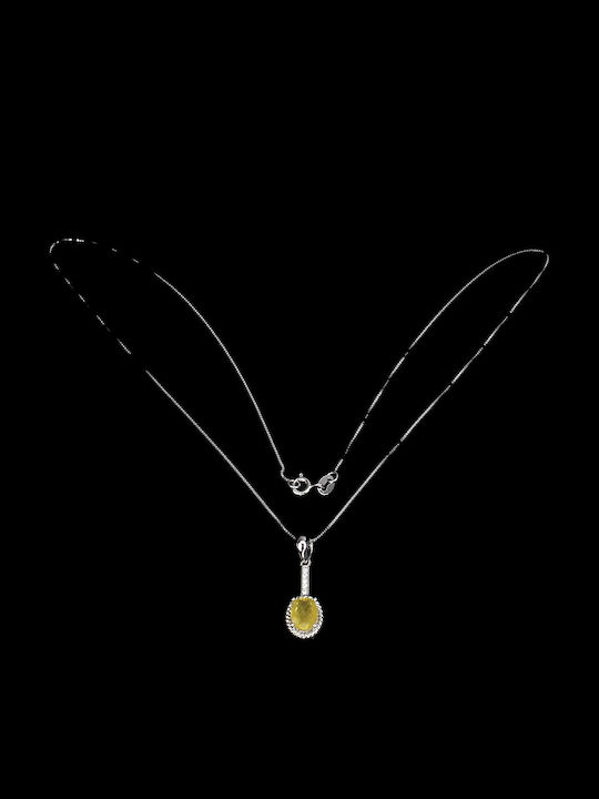 925 Necklace Cubic Zirconia Yellow Sapphire Natural Silver 925 Necklace Cubic Zirconia Yellow Sapphire Natural Silver