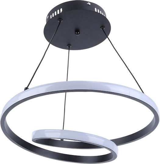 Powertech LED Κρεμαστό Φωτιστικό Μαύρο 40εκ.