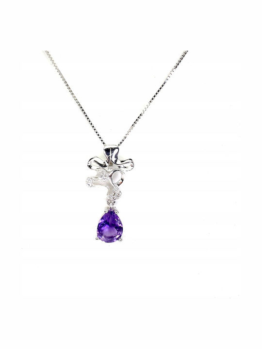 Delicate Natural 925 Amethyst Zircon Necklace Delicate Natural 925 Amethyst Zircon Necklace