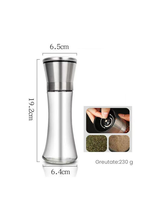 Alista Home Râșniță Manuală de Piper din Sticlă Maro 19.2cm
