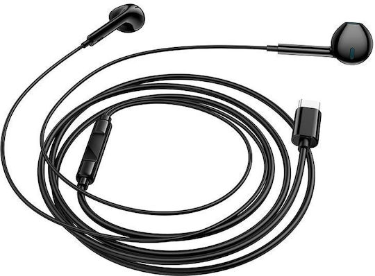 Borofone Bm100 In-ear Handsfree Ακουστικά με Βύσμα USB-C Μαύρο