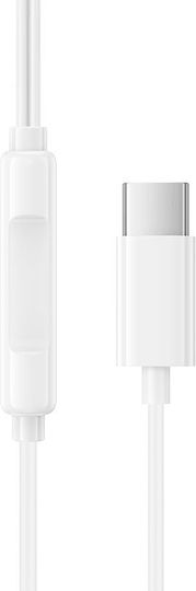 Borofone Bm100 Pro Fuente In-ear Handsfree Headphones with Connector USB-C White