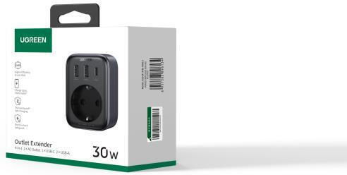 Ugreen Einzelne Steckdose mit 2 USB-A und 1 USB-C