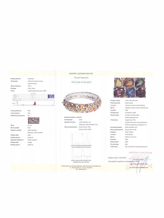 Natural Sapphire Bracelet 925 Songea Certificate